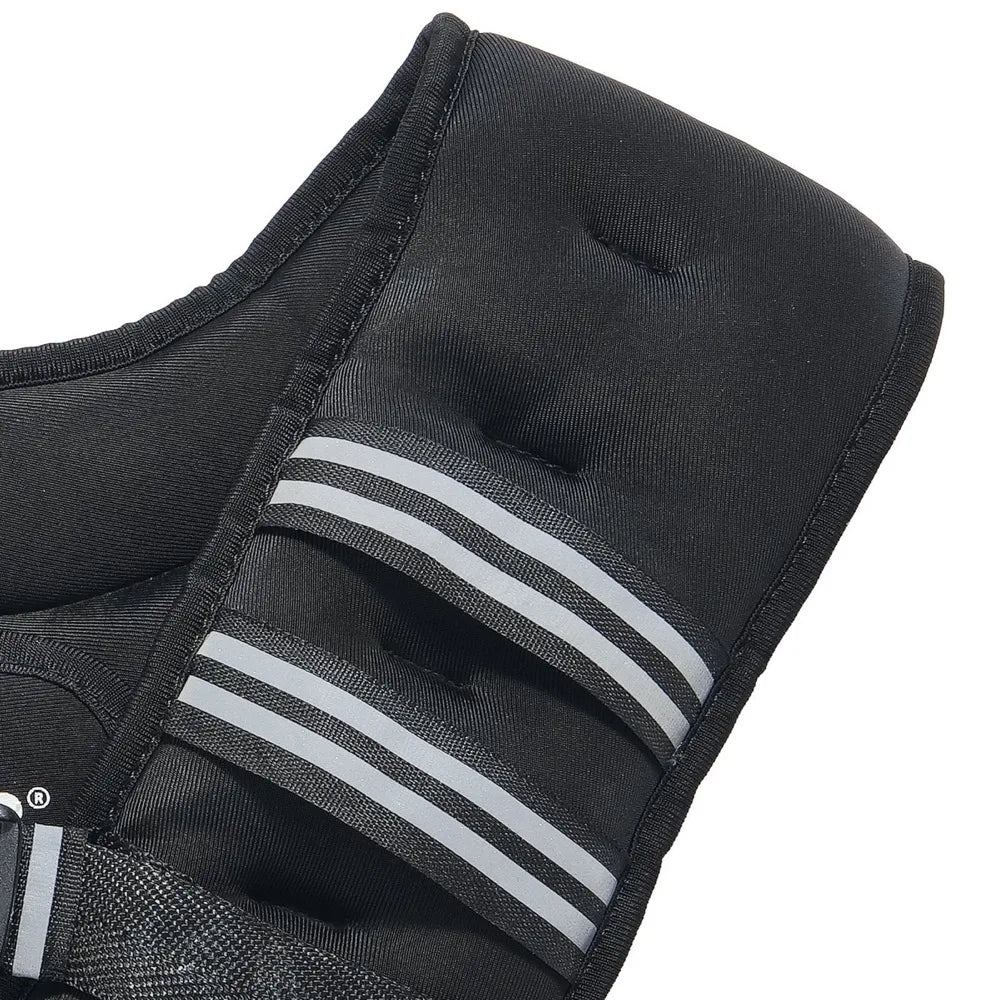Close-up of the padded shoulder with its reflective stripes
